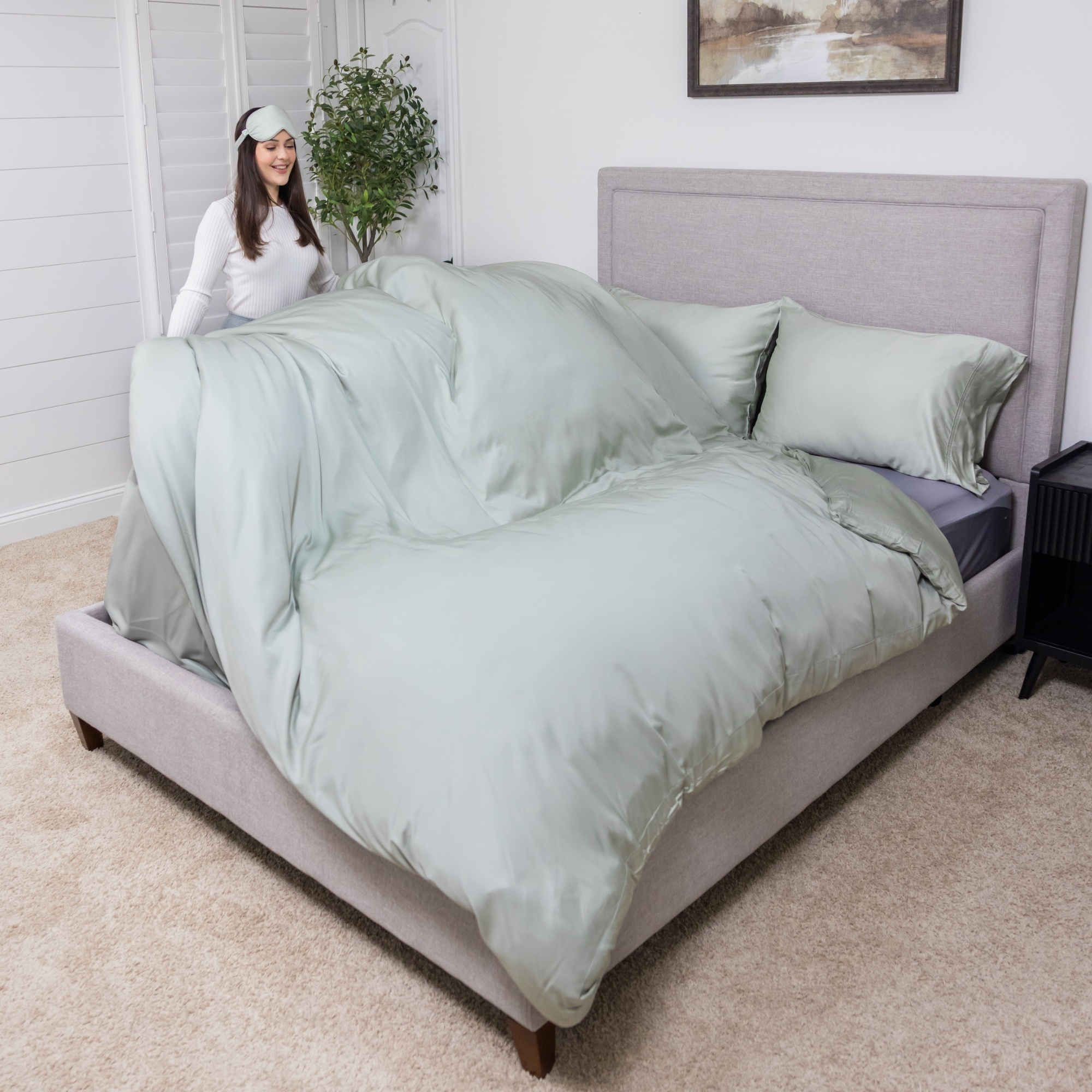 Organic Bamboo Duvet Cover | Seaglass Green | Luxurious & Eco-Friendly