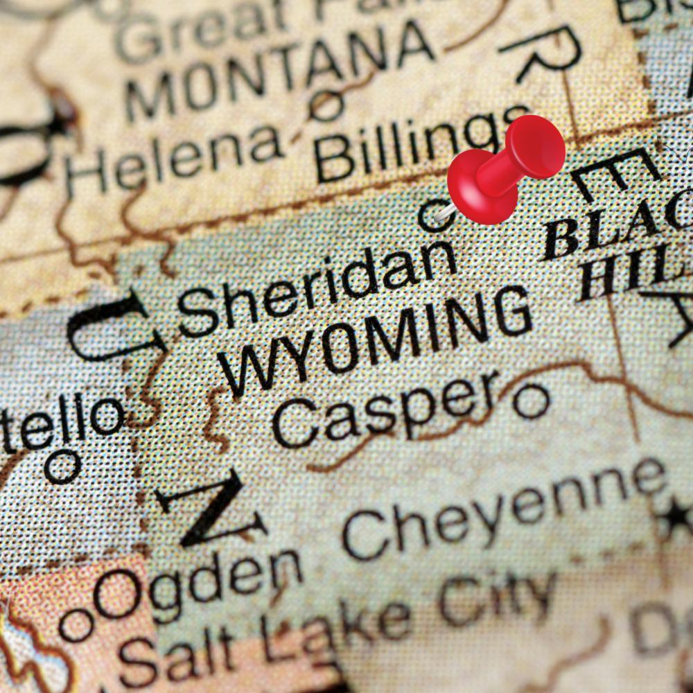 Sheridan wyoming on a map