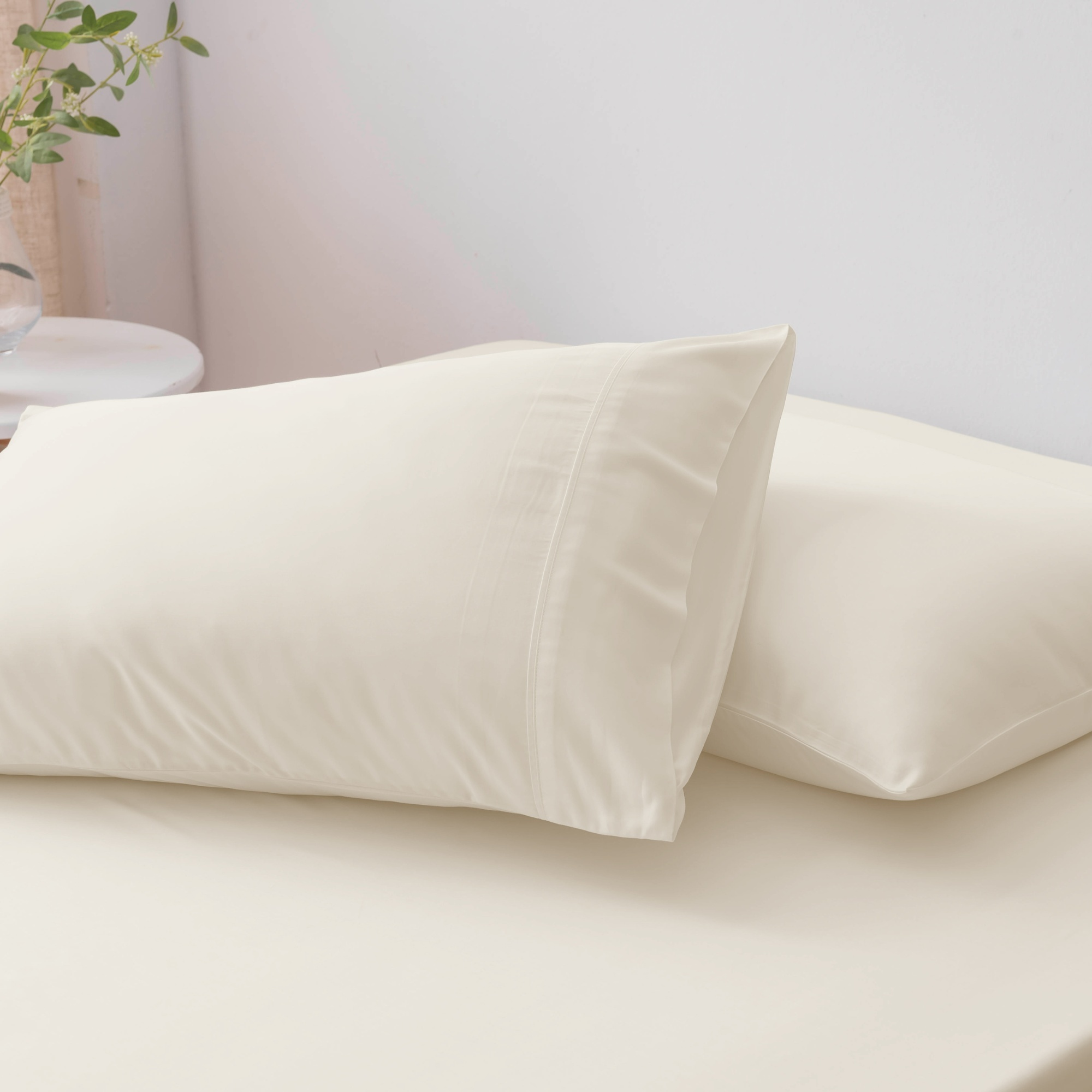 Organic Bamboo Pillowcases | Ivory | Greenleaf Linens | Sinfully Soft