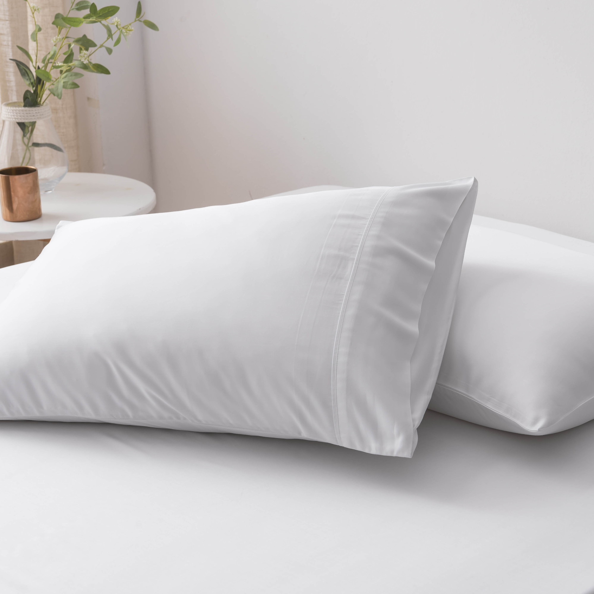 Organic Bamboo Pillowcase Set | Pure White