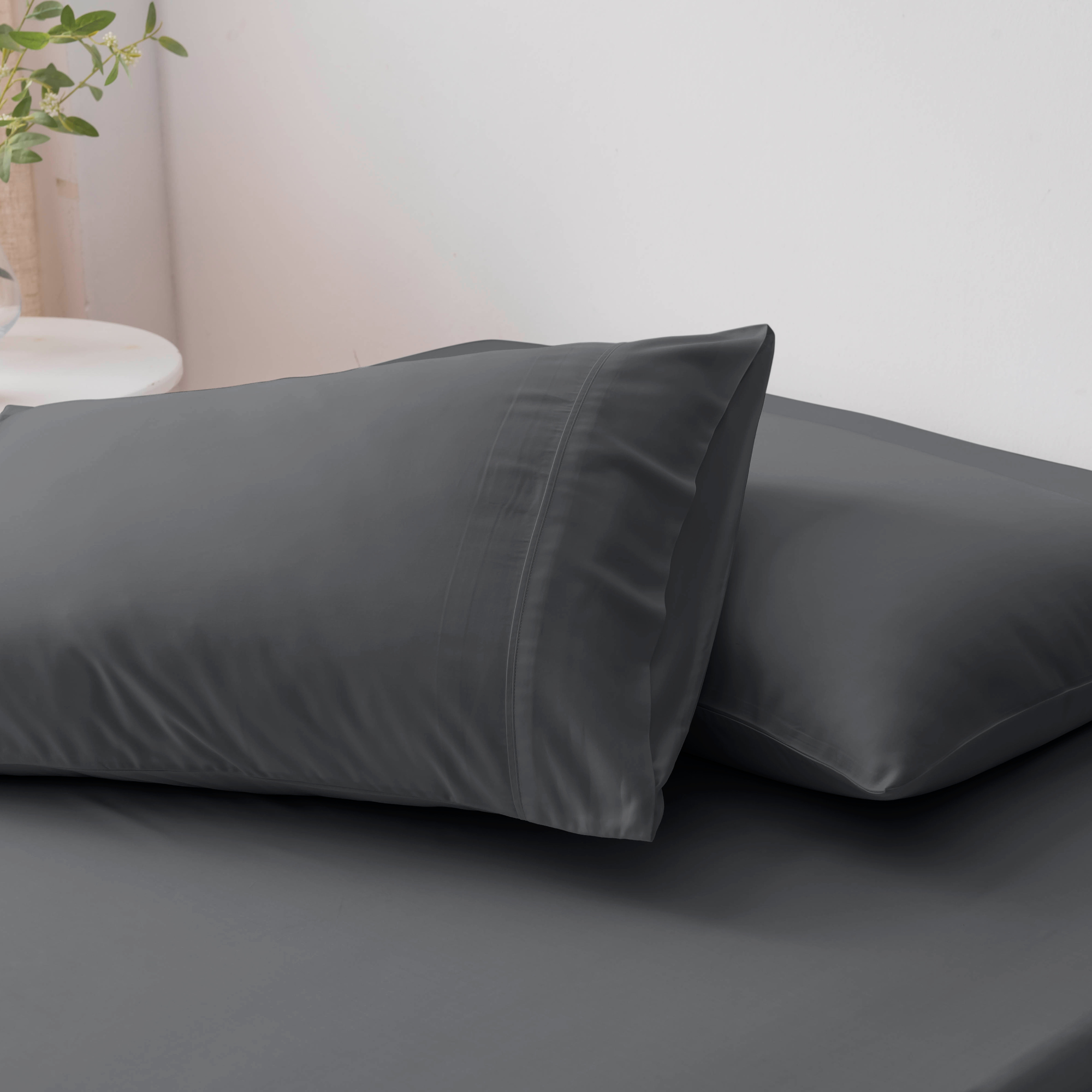 Organic Bamboo Pillowcase Set | Midnight Grey