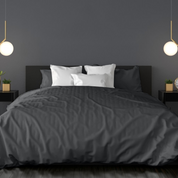 Organic Bamboo Duvet Cover Set | Midnight Grey