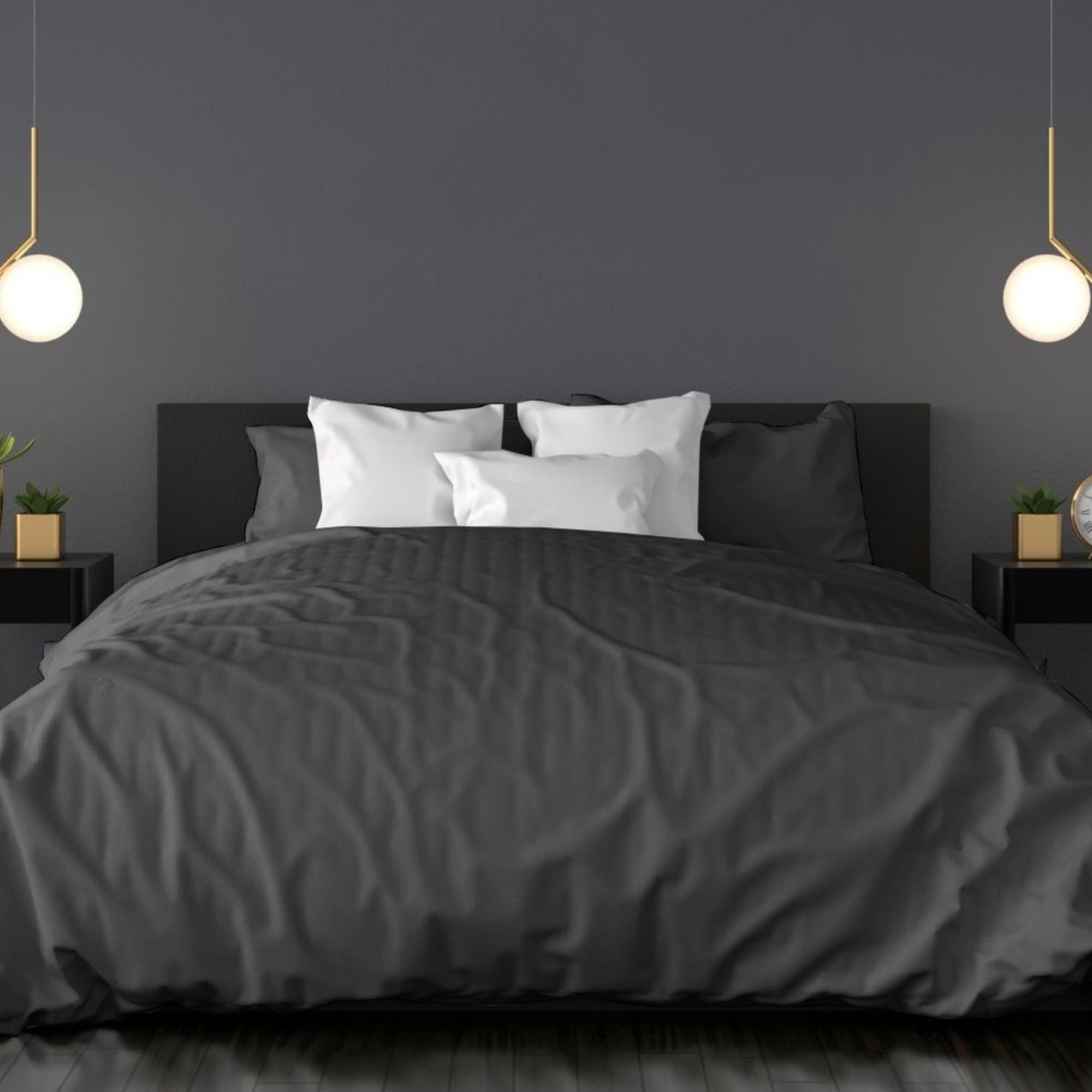 Organic Bamboo Duvet Cover Set | Midnight Grey