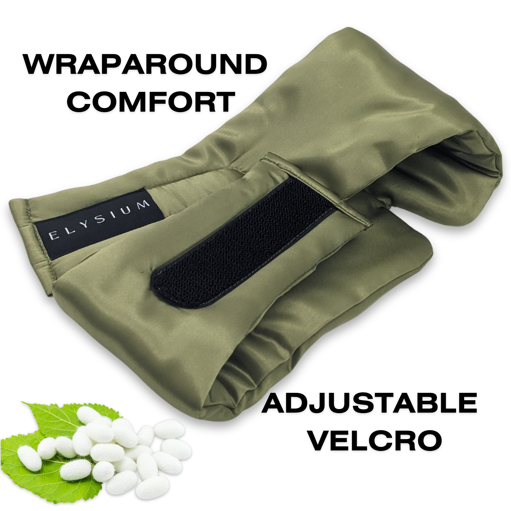 Silk Sleep Mask with Velcro closure Avocado - Silk Eye Mask