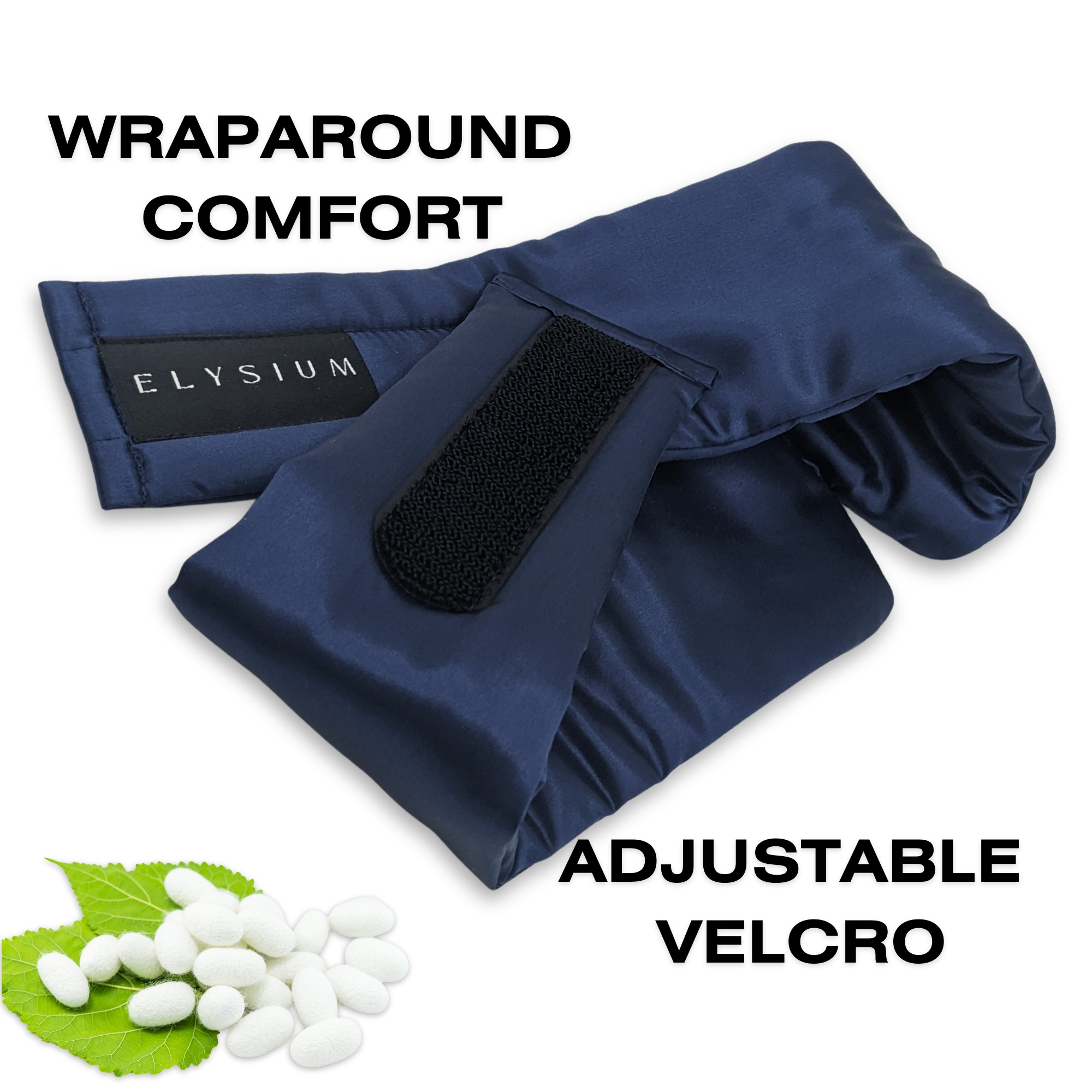 Silk Eye Mask with Velcro closure Navy - Silk Sleep Mask