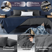 Organic Bamboo Duvet Cover Set | Midnight Grey