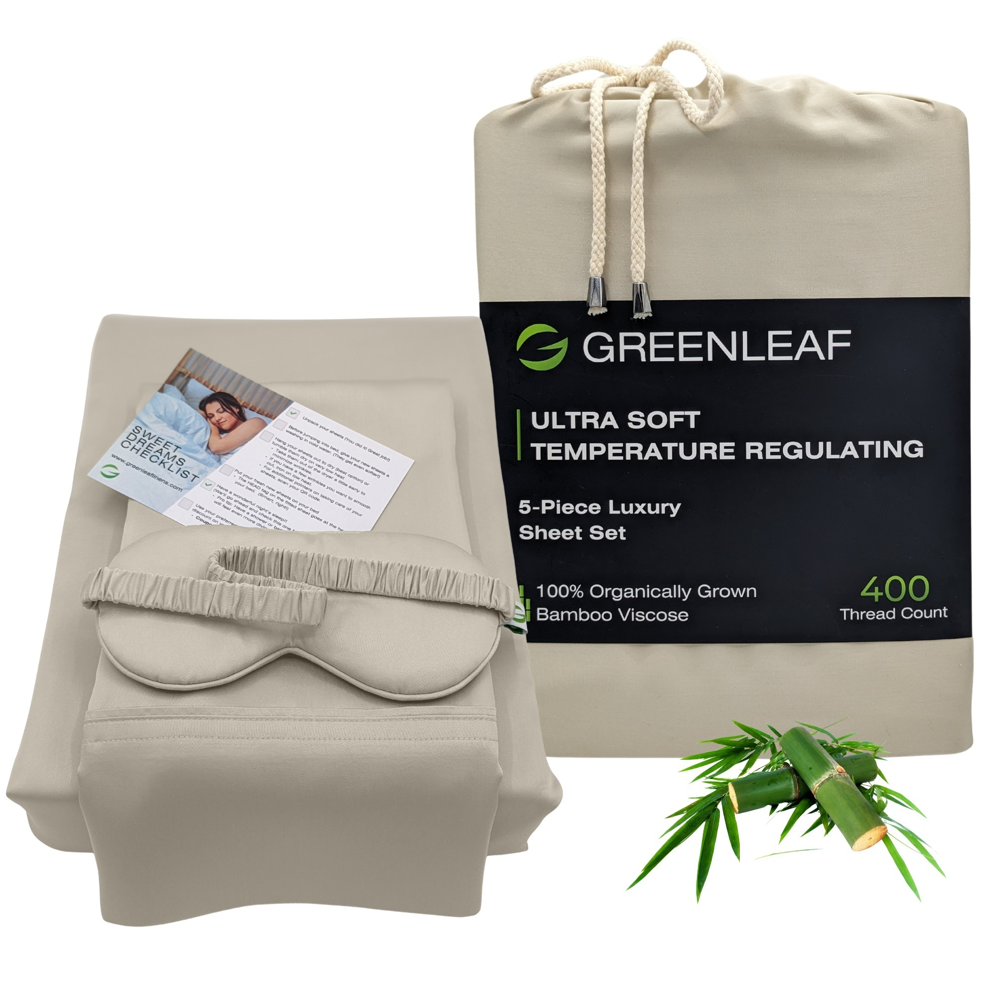 Bamboo Linens Set | Dune | Greenleaf Sustainable Luxury Organic Linens