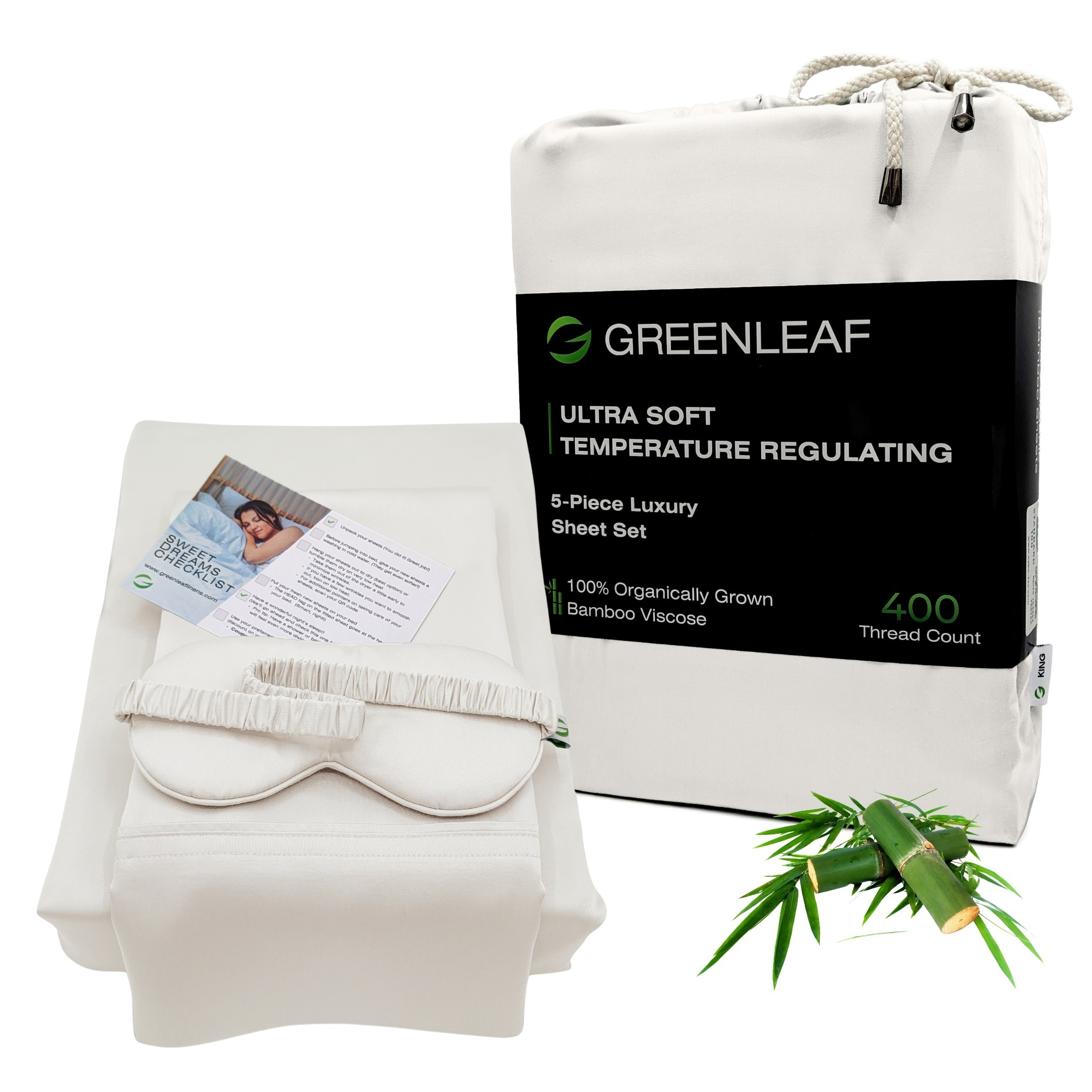 Bamboo Bedding Set | Ivory | Organic Bamboo Sheets Set | Greenleaf