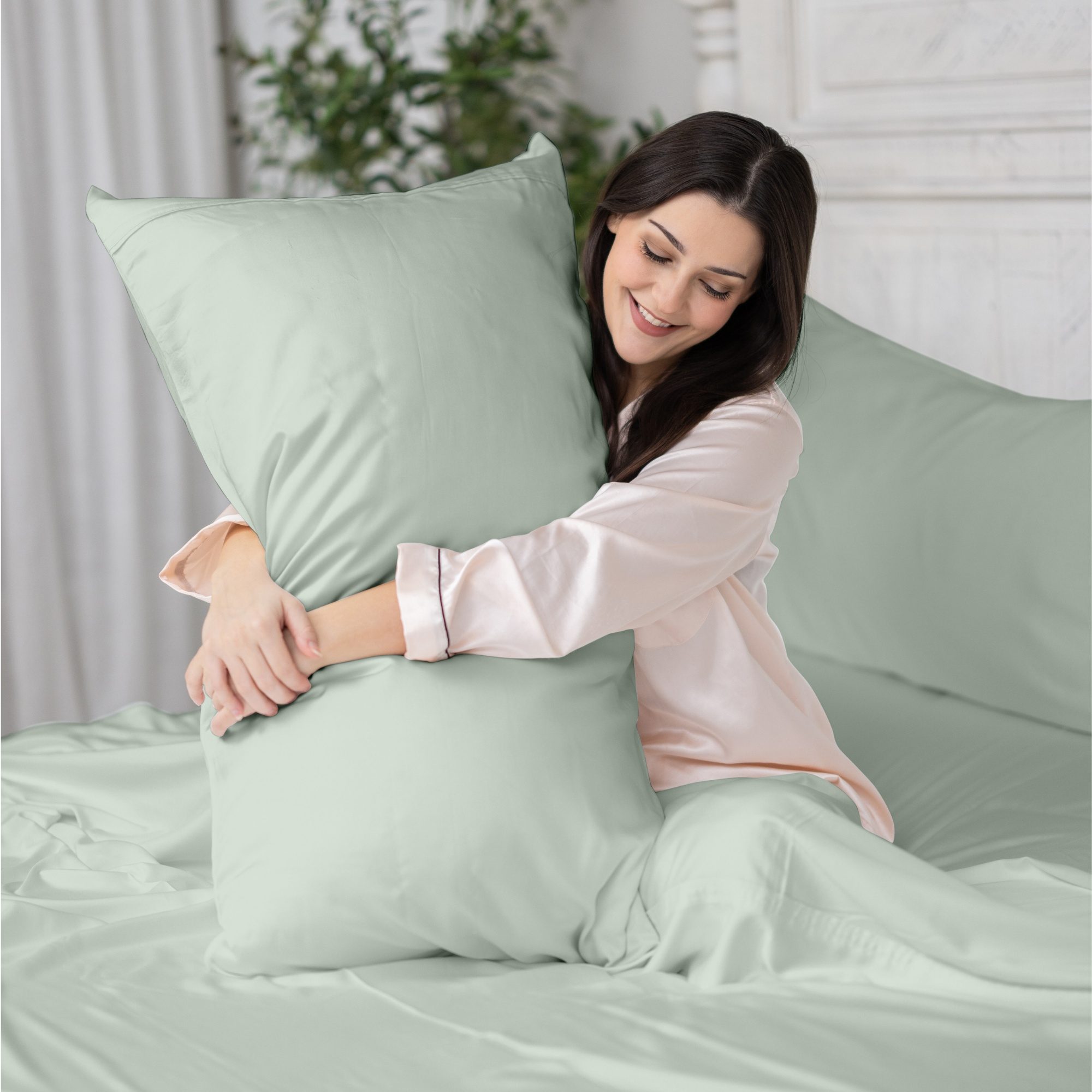 Organic Bamboo Pillowcase Set | Seaglass