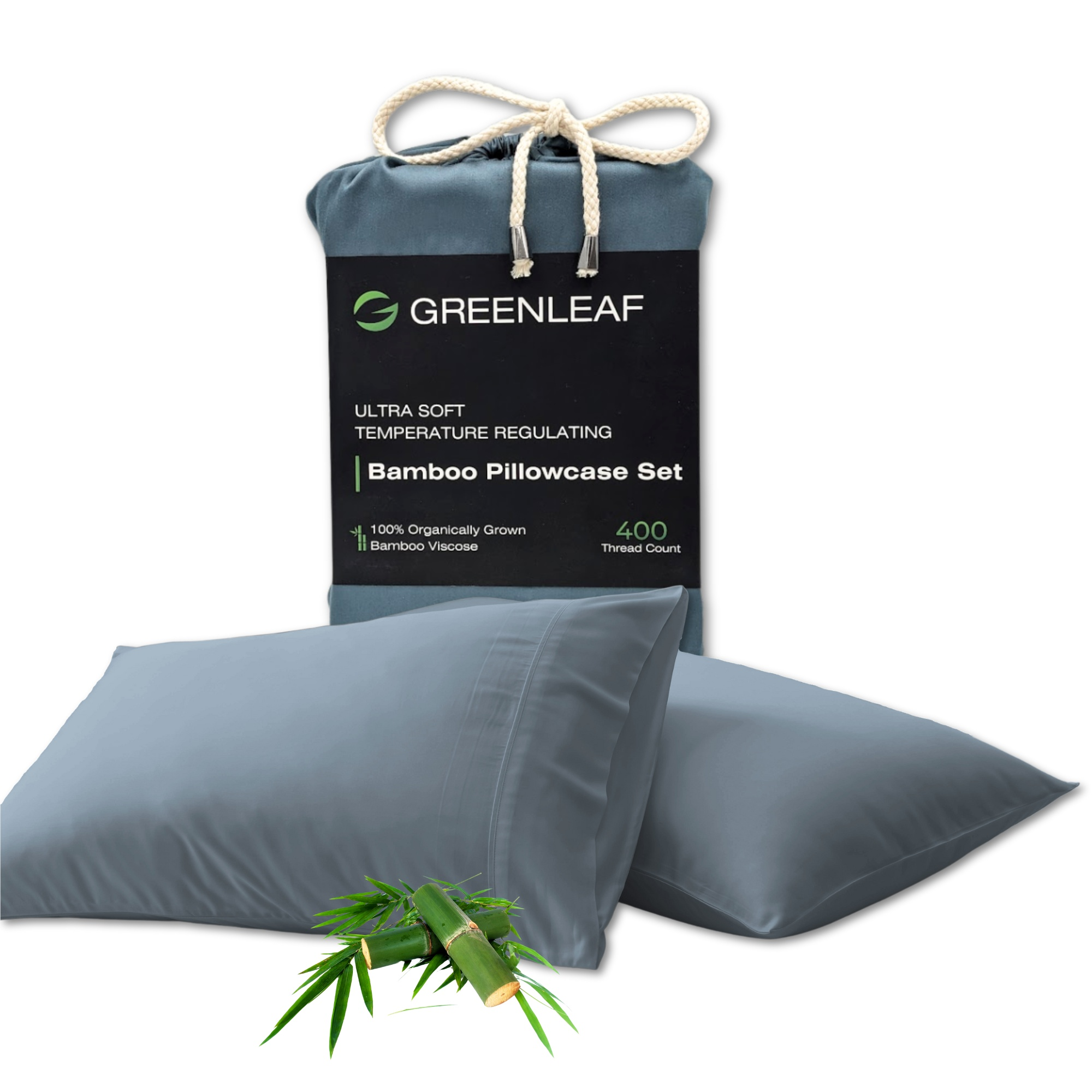 Organic Bamboo Pillowcase Set | Ocean Blue